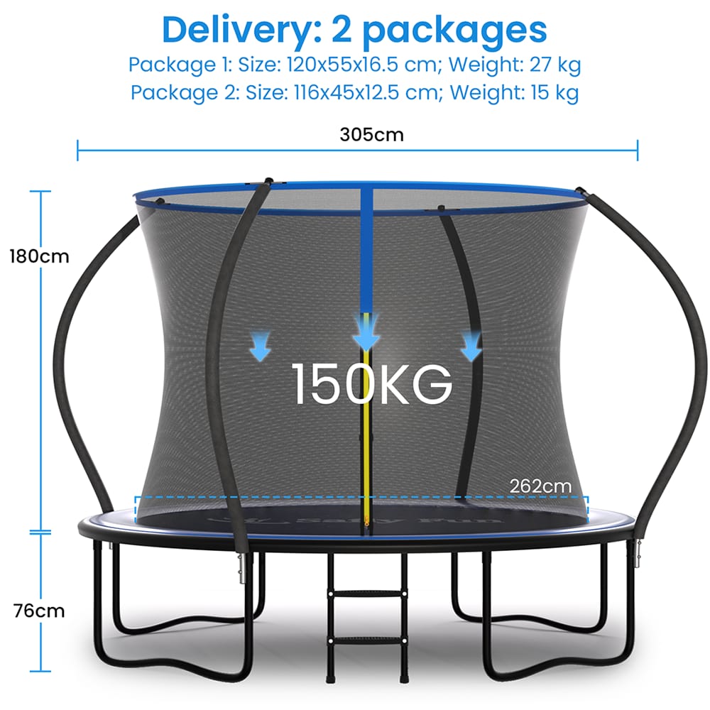 10ft trampoline with safety net
