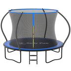 trampoline with enclosure and ladder